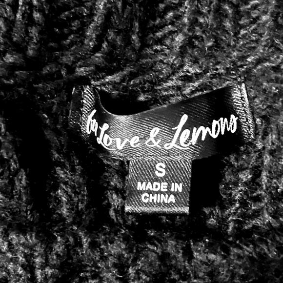 For Love & Lemons Keke Cut Out Black Turtleneck Sweater Size Small - Picture 9 of 10